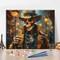 Skull Paint by Number, Colorful Skeleton Detective Oil Painting for Adult with Brushes and Pigment, Skull Detective Paint by Numbers for Wall Decoration, 16x20 Inch, Frameless
